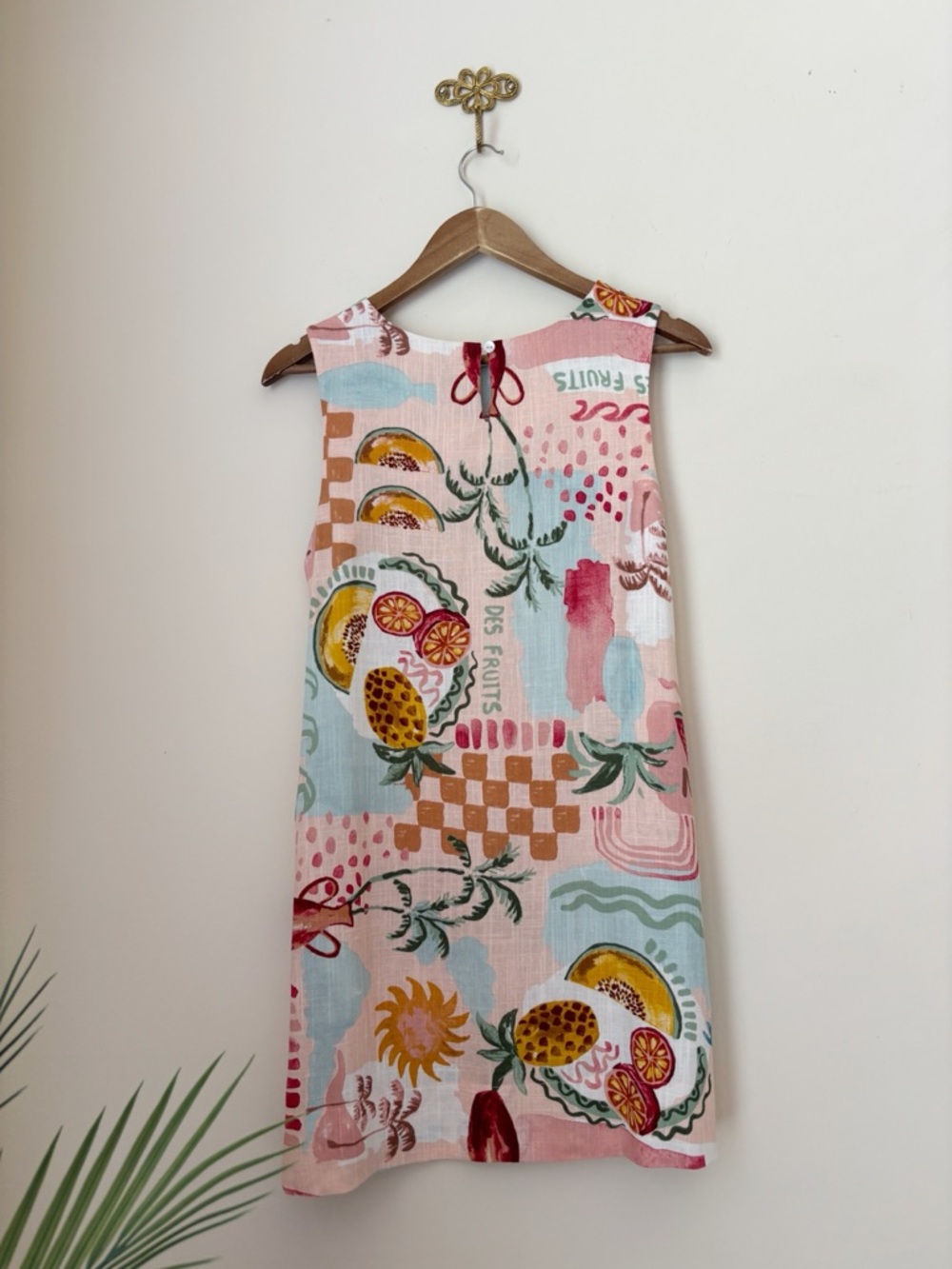 Paper Heart Pink Fruit Sleeveless Linen Blend Shift Dress XS NEW NWT - Picture 4 of 8
